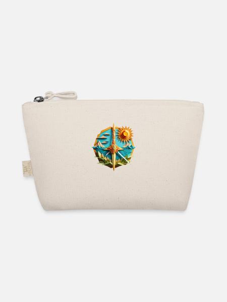 Summer beach origami sword - Organic Pouch - nature