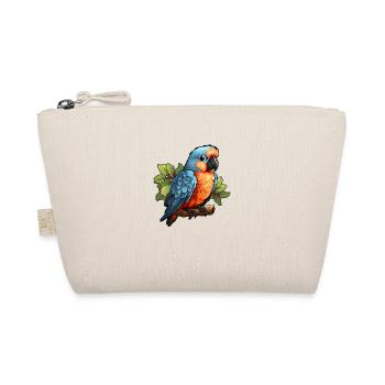 Parrot on a branch in comic book style - Organic Pouch - nature - Front