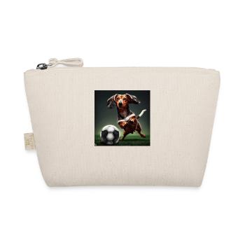 A dachshund dog playing football - Organic Pouch - nature - Front