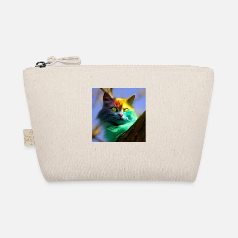 Multicolored cat on a tree Organic Pouch
