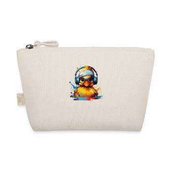 Funky baby duck with headphones and head bandage - Organic Pouch - nature - Front