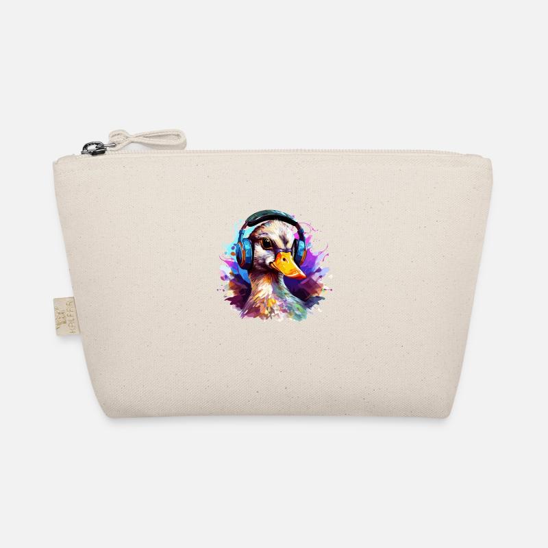 Funky Ente mit Kopfhörer Graffiti-Style Bio-Täschchen