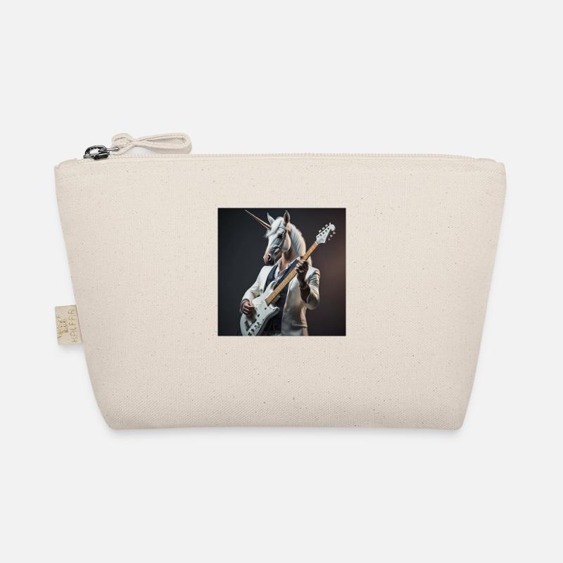 lustiges Einhorn mit E-Gitarre Bio-Täschchen
