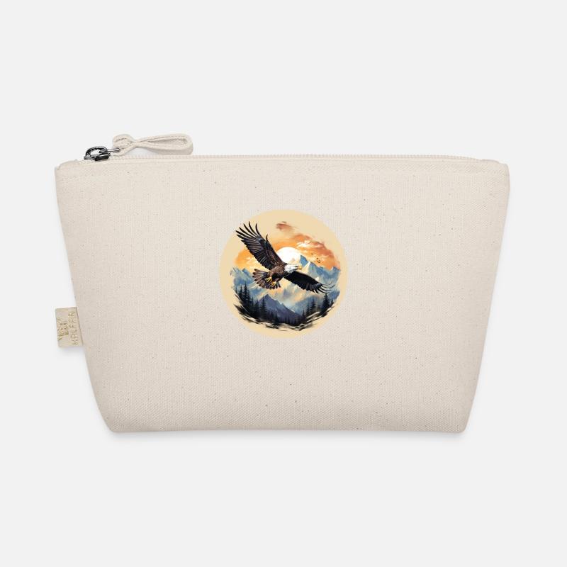Eagle flight - eagle over mountain peaks Organic Pouch