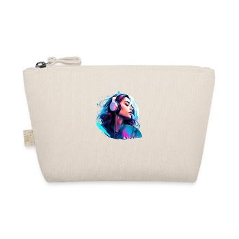 Woman with headphones enjoying the music - Organic Pouch - nature - Front