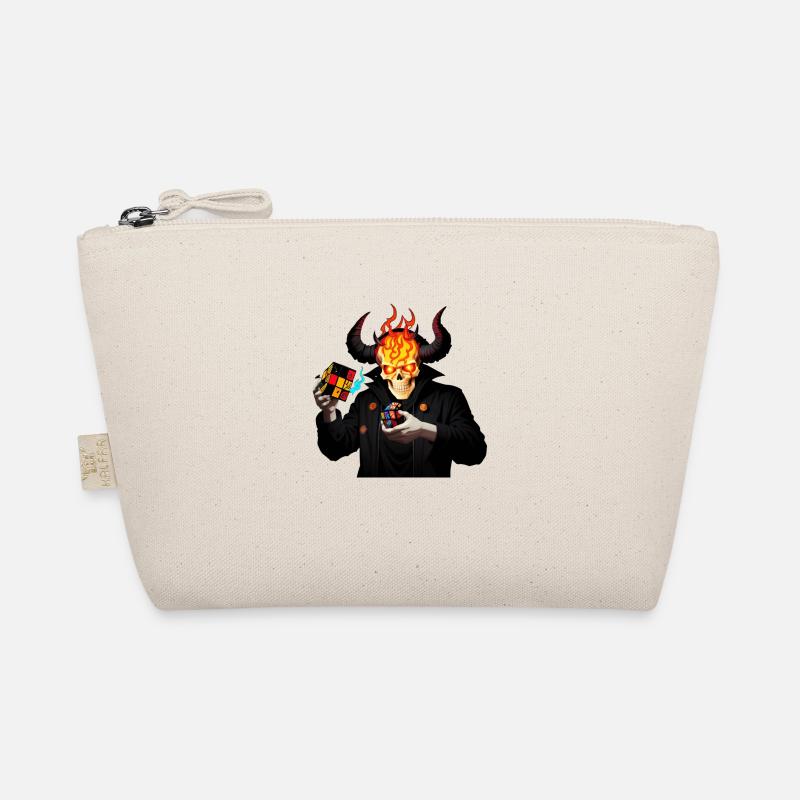 Horned skull | manipulating his puzzle cubes Organic Pouch