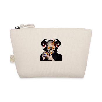 Horned skull | Solving his cursed puzzle cube - Organic Pouch - nature - Front