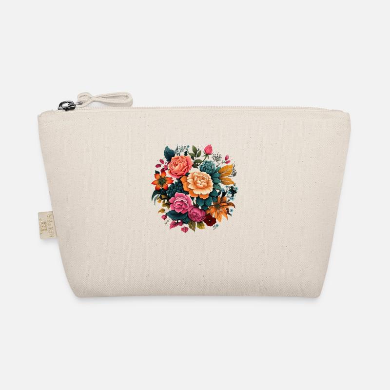 T-Shirts with a psychedelic flower pattern Organic Pouch
