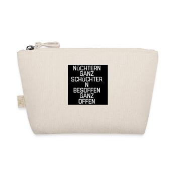 T-Shirt "Nüchtern ganz schüchtern" - Bio-Täschchen - Natur - Vorne