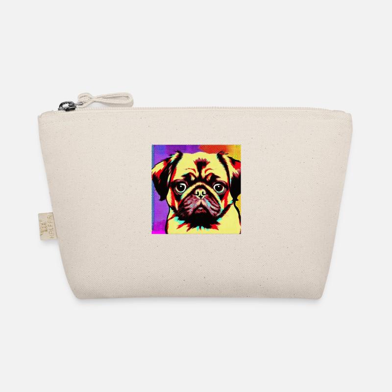 Mops Pop Art - Bio-Täschchen - Natur