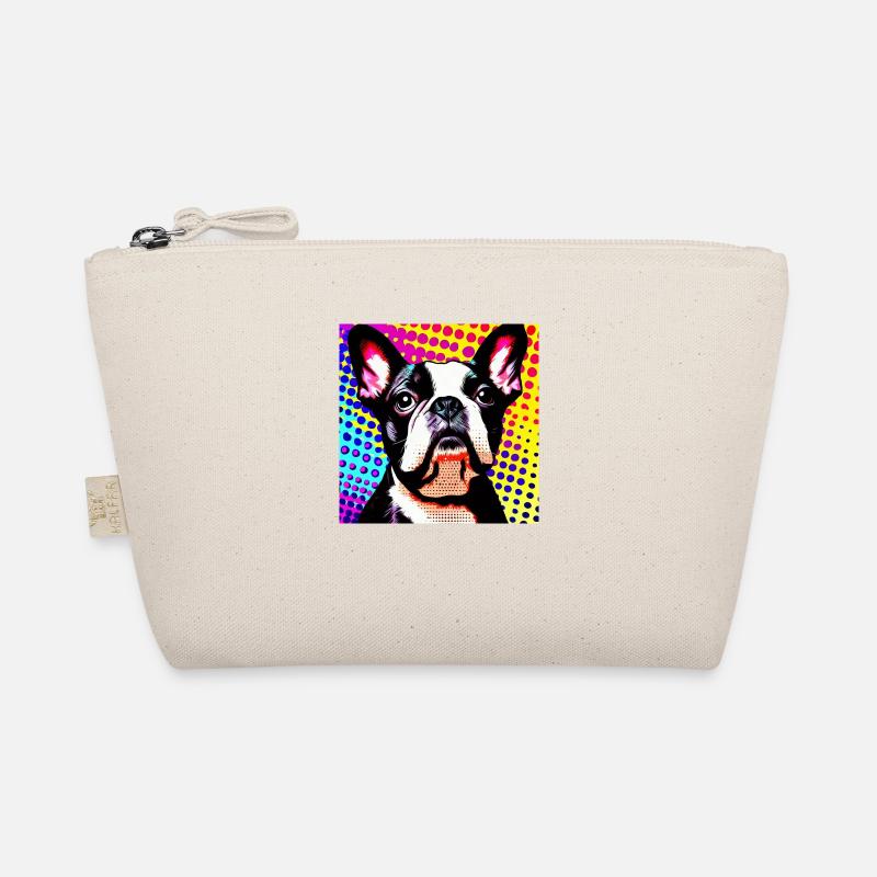 Boston Terrier Pop Art - Bio-Täschchen - Natur
