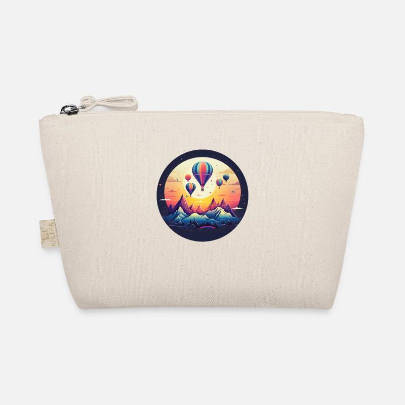 Vivid Retro Adventures: Stylish Balloon Ride Organic Pouch