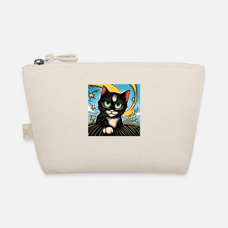 Cute Black Cat Organic Pouch