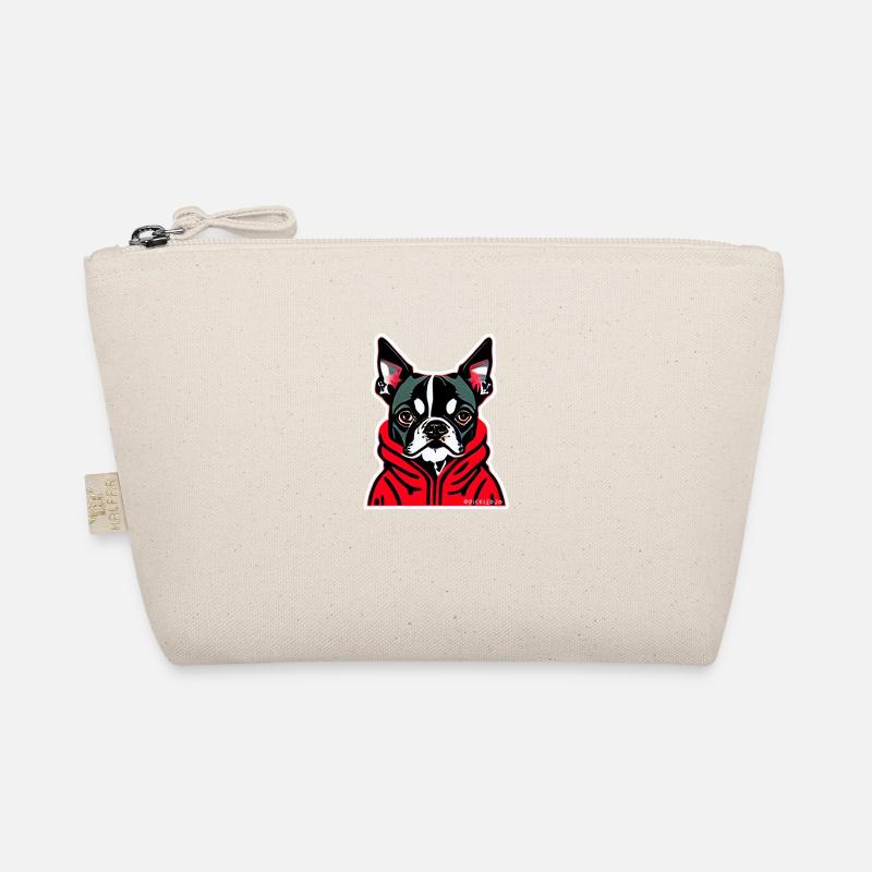 Sweat à capuche Boston Terrier Rouge Pop Art Trousse biologique