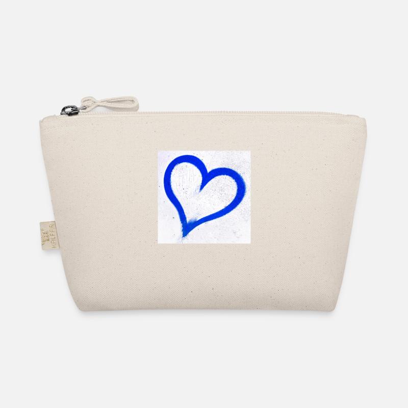 Deep blue grunge heart Organic Pouch