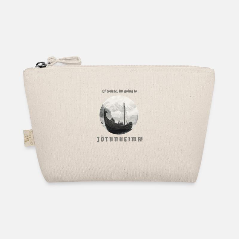 Viking ship sails to Jötunheim with inscription Organic Pouch