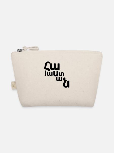 Map of Armenia - Armenian Alphabet - T-shirt - Organic Pouch - nature - Front