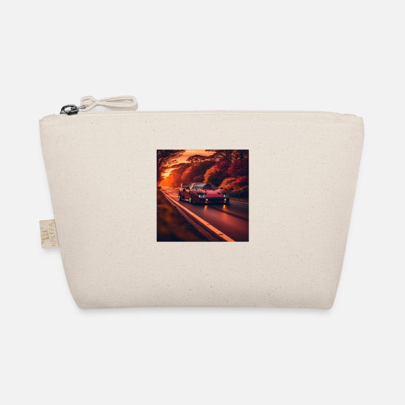 Car driving in the sunlight, sunset, retro car - Bio-Täschchen - Natur