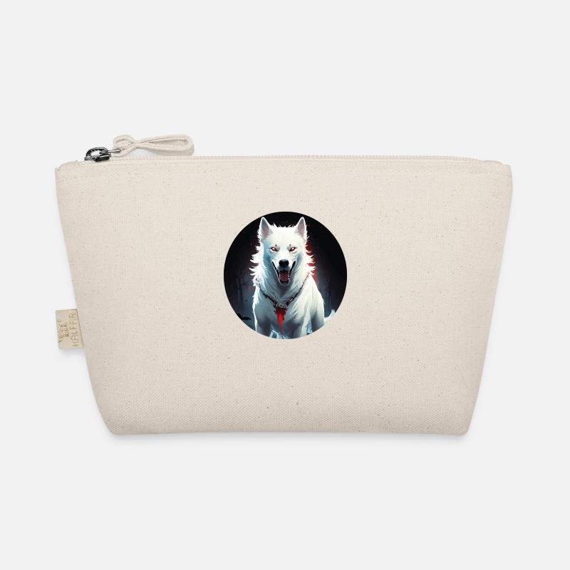 Zombiehund-Design mit weißem Schäferhund - Bio-Täschchen - Natur