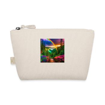 psychedelisches trippy Natur-Design - Bio-Täschchen - Natur - Vorne