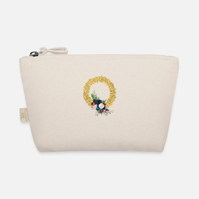 Letter o gold floral Organic Pouch