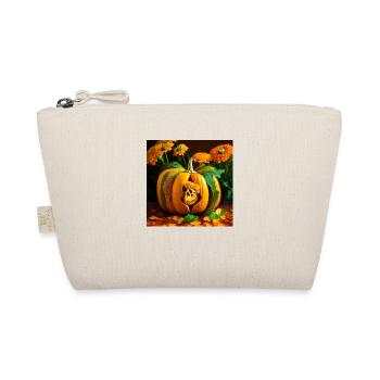 Halloween Kürbis mit einem Schädel im Inneren - Bio-Täschchen - Natur - Vorne