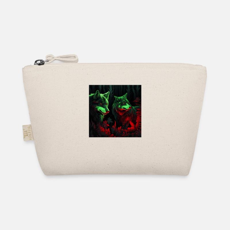 Neon style wolves Organic Pouch