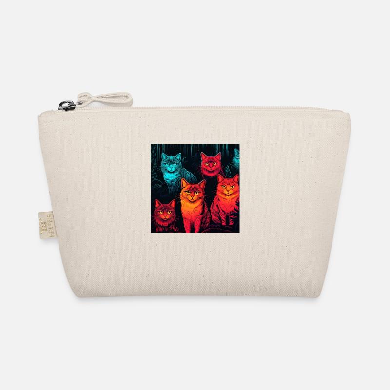 Neon neon style cat pattern Organic Pouch