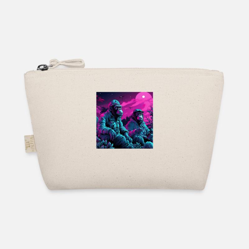 Neon stylized monkeys Organic Pouch