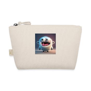 Happy Halloween cute monster tongue out scary fun - Organic Pouch - nature - Front