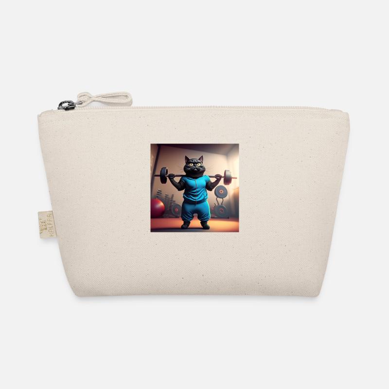 mignon drôle chat illustration lifting weight workout Trousse biologique