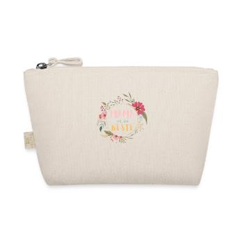Mama ist die Beste! Niedlicher Blumenkranz - Bio-Täschchen - Natur - Vorne