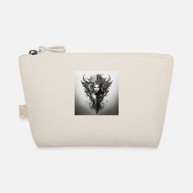 Evil Deity Demon Design White Black Organic Pouch