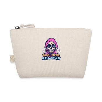 Happy skull with pink hoodie - Organic Pouch - nature - Front