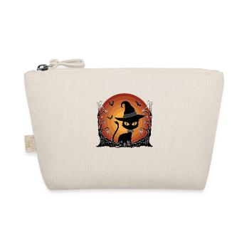 Mystical Halloween Night with Black Cat and Bats - Organic Pouch - nature - Front