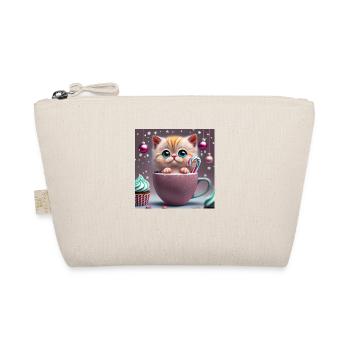 cat in a cup - Organic Pouch - nature - Front
