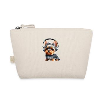 Puppy, Dog, Listening to Music, Yorkshire Terrier - Organic Pouch - nature - Front