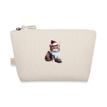 Maine Coon Weihnachten Kater X-Mas Katze Kätzchen - Bio-Täschchen - Natur - Vorne