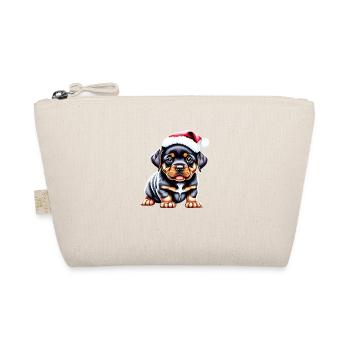 Hundewelpe Rottweiler Weihnachten Hunde Hund - Bio-Täschchen - Natur - Vorne
