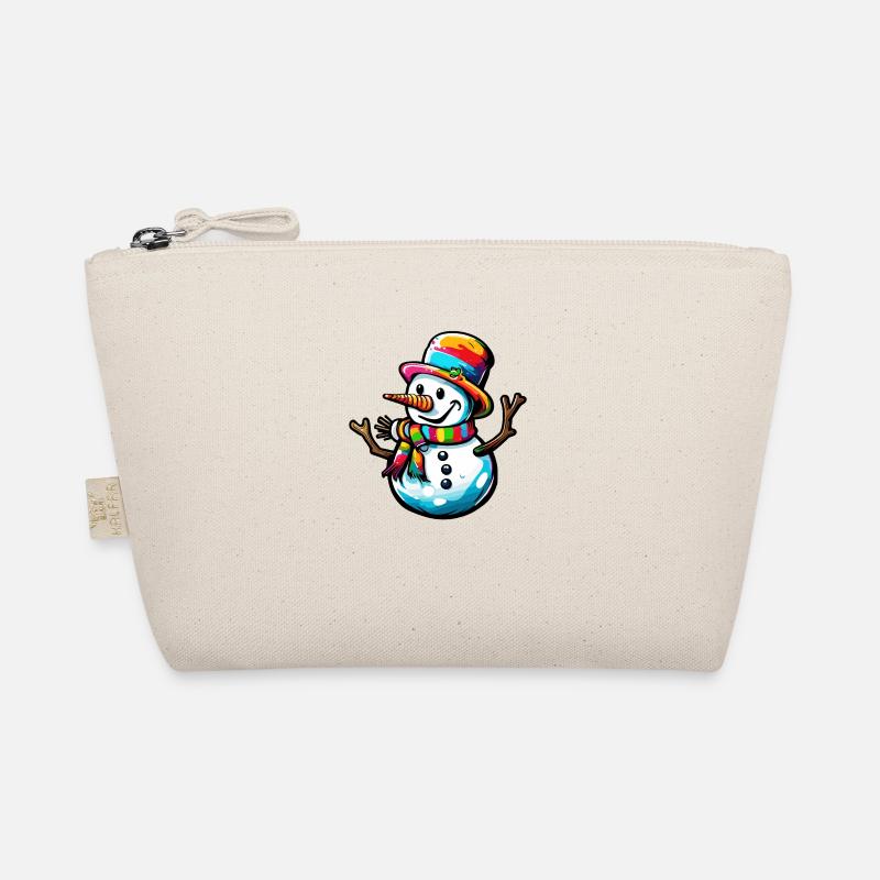 Schneemann / Winter / Schnee / Comic / kalt Bio-Täschchen