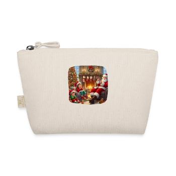 Santa Claus Christmas Eve Family Reindeer - Organic Pouch - nature - Front