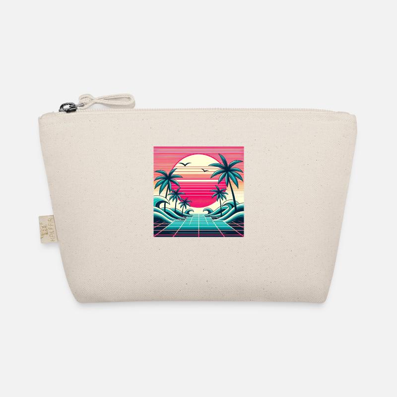Retro Wave 80s Sunset Organic Pouch