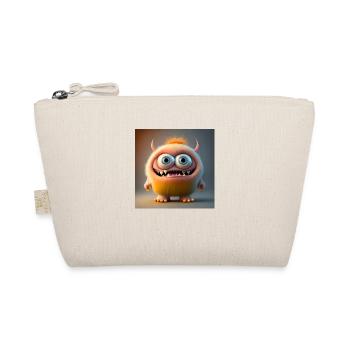 Happy Halloween cute monster tongue out scary fun - Organic Pouch - nature - Front