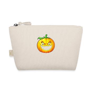 halloween, scary pumpkin with sharp teeth - Organic Pouch - nature - Front