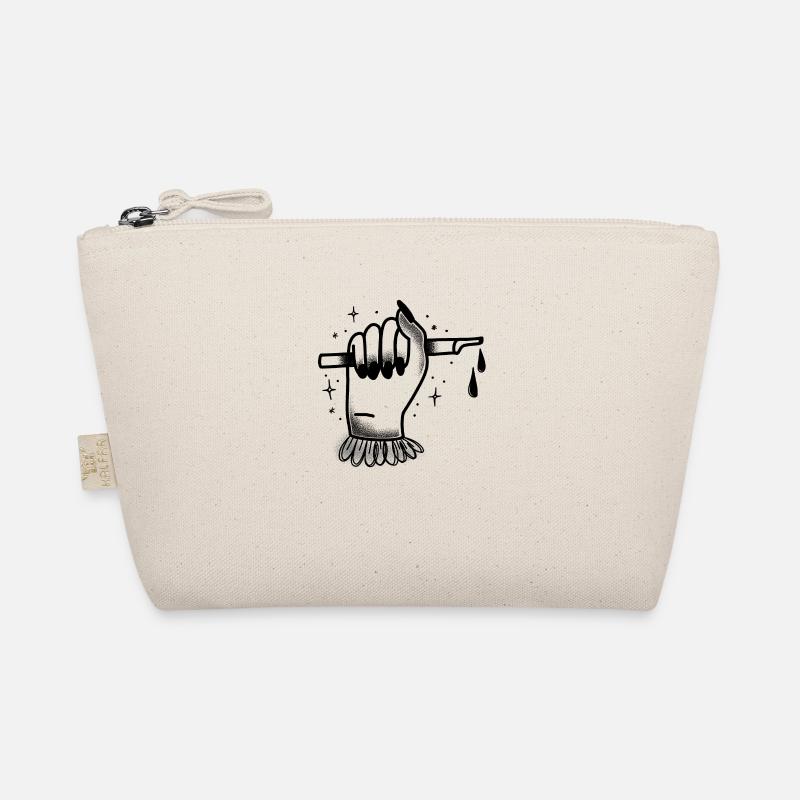 Witchcore Tattoo style Writing Hand Ink Dripping Organic Pouch