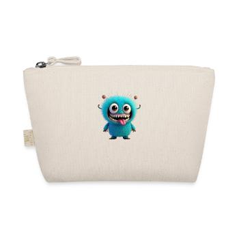 Happy Halloween cute monster tongue out scary fun - Organic Pouch - nature - Front