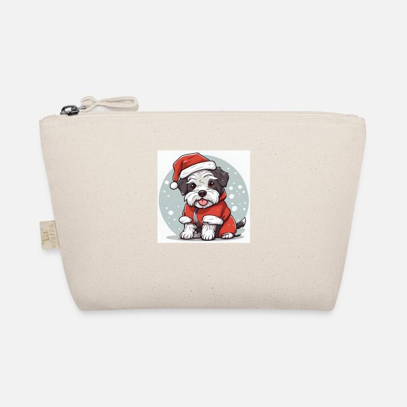 Santa Dog, Hund Weihnachtsmann - Bio-Täschchen - Natur