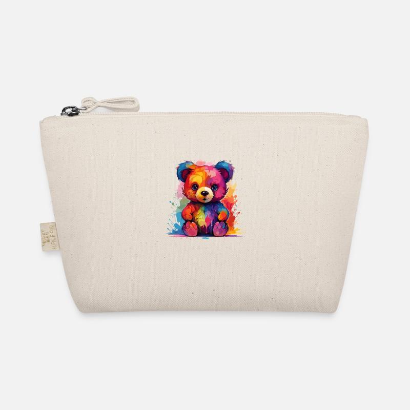 der bunte Teddy - Bio-Täschchen - Natur
