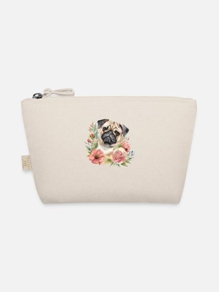 Flower pug - Bio-Täschchen - Natur