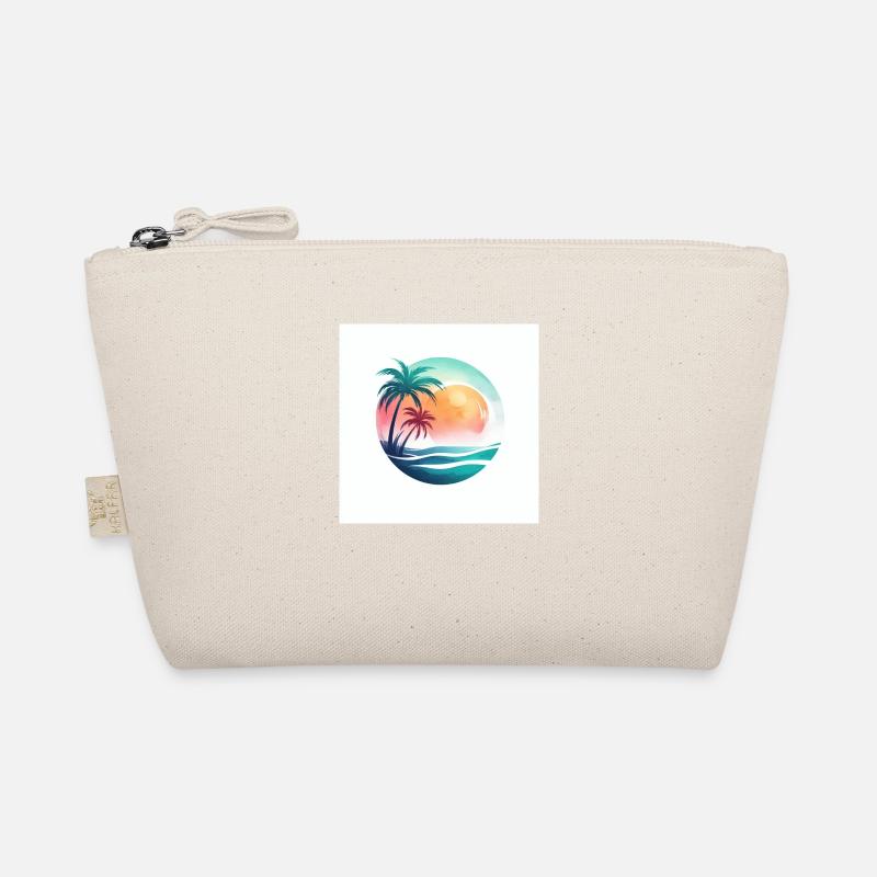 Beach sunset with palm trees Organic Pouch